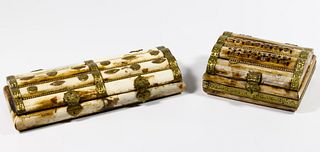 Tibetan Bone and Brass Boxes