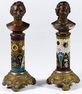 Spelter and Cloisonne Statuettes