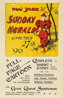 * Artist Unknown, , A group of three advertisements for New York Sunday Herald, 1896