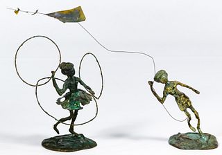 Brutalist Brass Child Sculptures