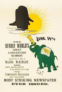 * Artist Unknown, , The Sunday World, two convention advertisements, including the June 14 and July 5, 1896, editions