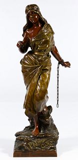 Emanuel Villanis (French, 1858-1914) 'Prise de Corsaire' Bronze Statue