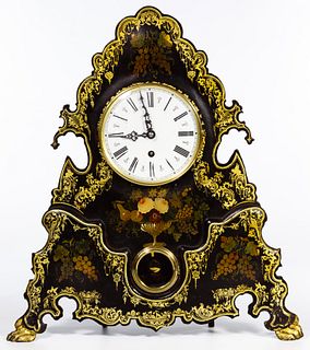 Jauch Painted Brass Mantel Clock