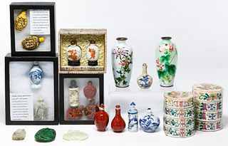 Asian Snuff Bottle and Vase Assortment