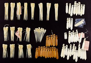 Carved Bone Toothpick and Book Mark Assortment