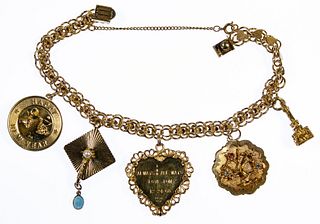 14k Gold Charms on a Gold Filled Bracelet