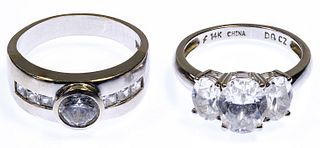 14k White Gold and Cubic Zirconia Rings