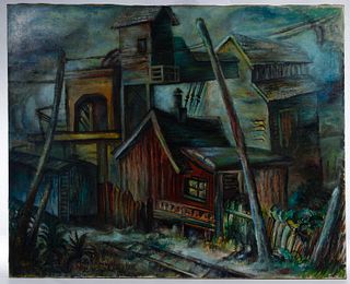 Abraham S Weiner (American, 1897-1982) Oil on Canvas