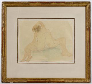 Auguste Rodin (French, 1840-1917) 'Design' Watercolor