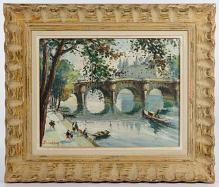 Bussan (German, 20th Century) 'The Seine' Oil on Canvas