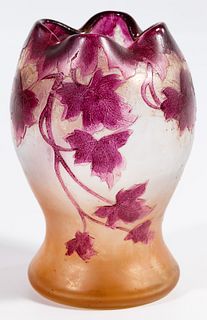Legras 'Serie Rubis' Cameo Art Glass Vase