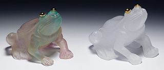 Daum Art Glass Frog Figurines
