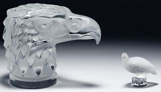Lalique Crystal Eagle Head Paperweight