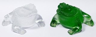 Lalique Crystal Frog Figurines