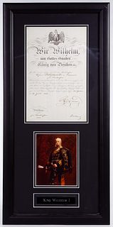 King Wilhelm I (Germany) Manuscript Document