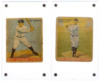 1933 Goudey Babe Ruth and Lou Gehrig Big League Trading Cards