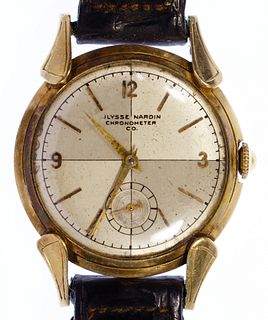 Ulysse Nardin 14k Gold Case Wrist Watch