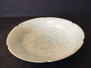 ANTIQUE Chinese QINGBAI Flower Plate, SONG