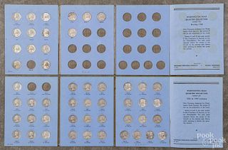 Partial set of Washington quarters, 1932-1959, in two collection books, fifty total pieces.