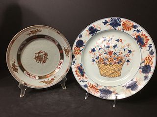 Two Old Chinese Plate and Charger, 18th century. 9"-11 1/2"