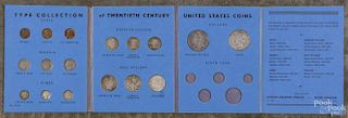 Complete Type Collection of Twentieth Century United States Coins, in a collection book.