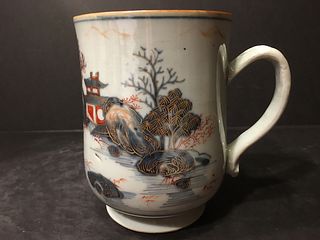 ANTIQUE Chinese Large Imari gilt Mug, 18th century. 6 1/2" high