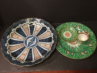 OLD Group of Chinese Plates and cup, largest 12" diameter