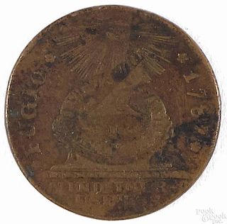 Fugio colonial copper, 1787, G-VG.