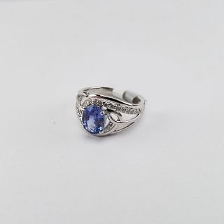 1.8ct Sapphire & Diamond Platinum Ring