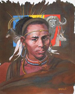 Tom McNeely (B. 1935) "Chad Native Peoples"