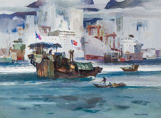 Robert E.	Wood | 1926-1999 NA, AWS | Harbor Life, Hong Kong 