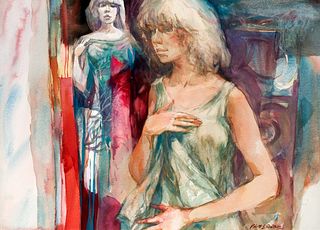 Artist: Robert E.	Wood | 1926-1999 NA, AWS  | Jenny and Mirror