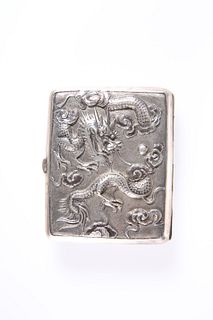 A CHINESE EXPORT SILVER CIGARETTE CASE, TUCK CHANG & CO, SHANGHAI, embossed