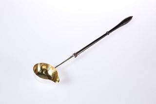 A LARGE GEORGE II SILVER TODDY LADLE, DAVID MOWDEN, LONDON 1745, the bowl w