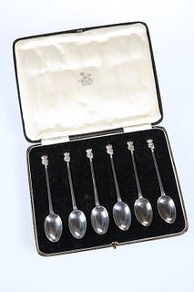 A SET OF SIX "LINCOLN IMP" SILVER SPOONS, JAMES USHER & SON, SHEFFIELD 1939