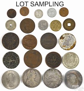 Large collection of assorted foreign coins, to include approximately 350 pieces.