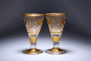 A PAIR OF POTSDAM/ZECHLIN PRESENTATION WINE GLASSES c. 1734-41, for Marshal