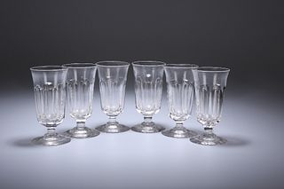 A SET OF SIX 19TH CENTURY SLICE-CUT PORT GLASSES, with polished pontils. 11