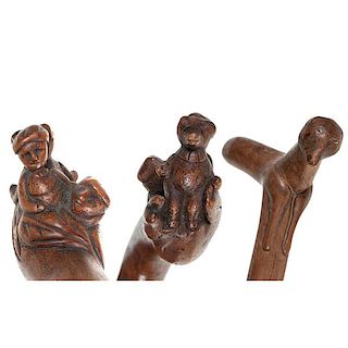 Folk Art Carved Figural Canes 