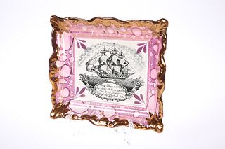 DIXON. PHILLIPS & CO
 A SUNDERLAND PINK LUSTRE PLAQUE, CIRCA 1839-1850, of 
