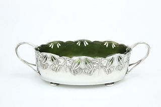 ARCHIBALD KNOX FOR LIBERTY & CO
 A TUDRIC PEWTER BOWL WITH ORIGINAL GLASS L