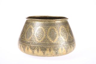 A PERSIAN BRASS BOWL, IN THE ISLAMIC TASTE, 18TH/19TH CENTURY, with Arabic 