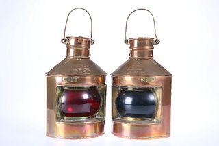 A PAIR OF CWC COPPER SHIPS LAMPS, one marked Port and the other Starboard. 