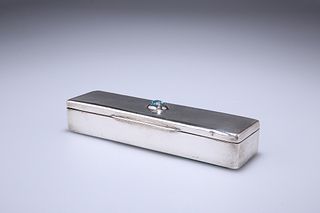 LIBERTY & CO., A SILVER DESK AND STAMP BOX, BIRMINGHAM 1911, rectangular, t