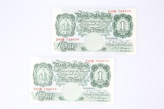 AN ALBUM CONTAINING A GROUP OF GB AND FOREIGN BANK NOTES AND HIGH VALUE STA