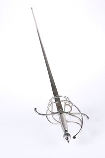 A HANWEI (DALIAN HANWEI METAL CO. LTD.) REPLICA STEEL RAPIER, signed. 126cm
