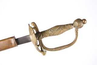 A COURT SWORD, with brass hilt and 75.5cm blade; together with AN EASTERN D