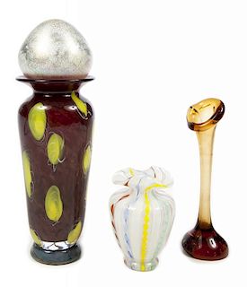 DOM DeLUISE GROUP OF GLASS VASES