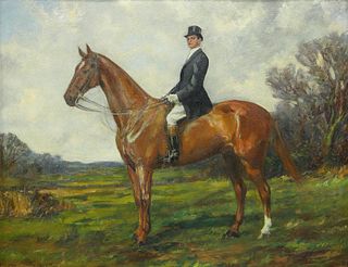 PHIL W. SMITH (EXH. 1892-1907), GENTLEMAN MOUNTED ON A CHESTNUT HUNTER, sig