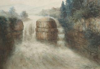 SEPTIMUS PARK (1864-1928), HIGH FORCE, TEESDALE, signed lower right, waterc